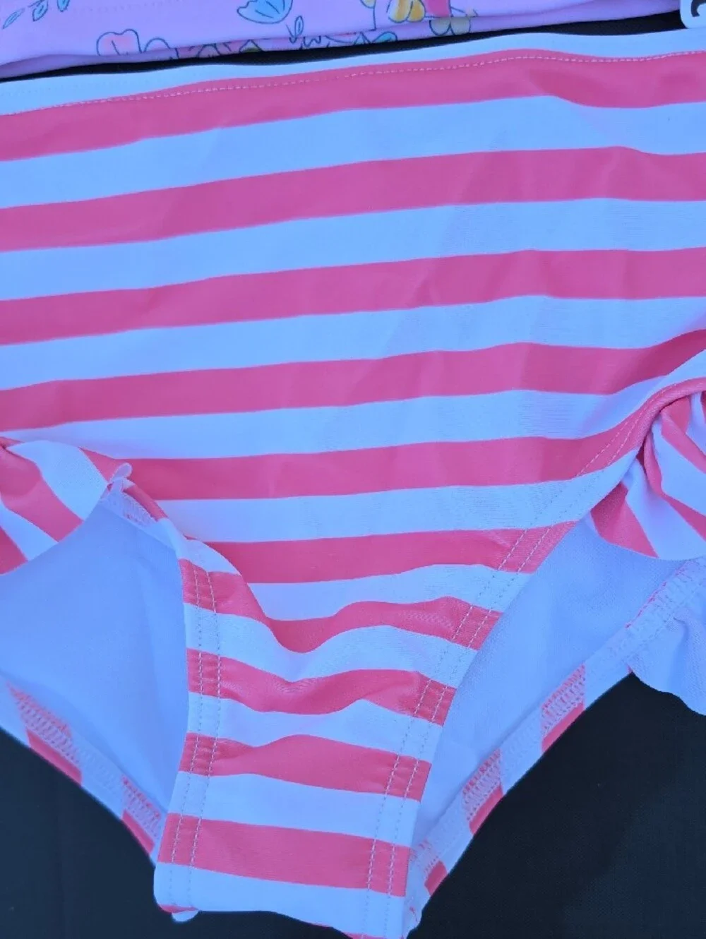 PatPat Pink Princess Long-Sleeve Rashguard Swim Set